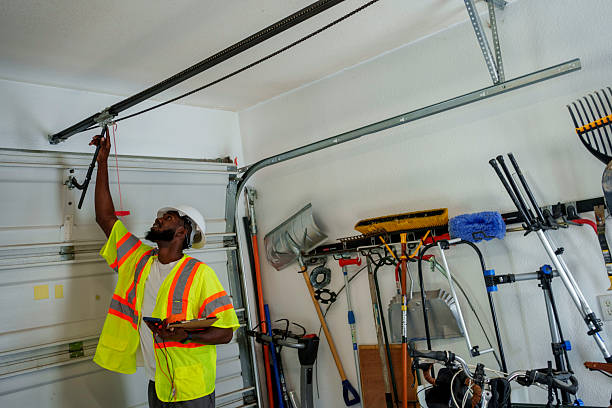 Professional Garage Door Installation technician working in Pineville, NC